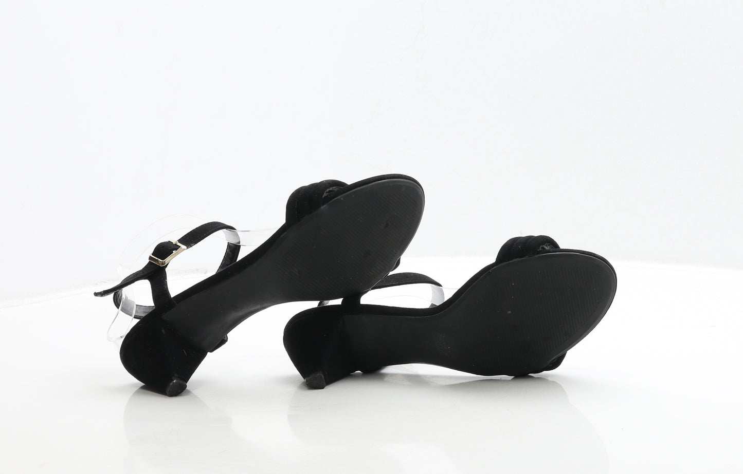 F&F Womens Black Suede Strappy Heel UK 5 38
