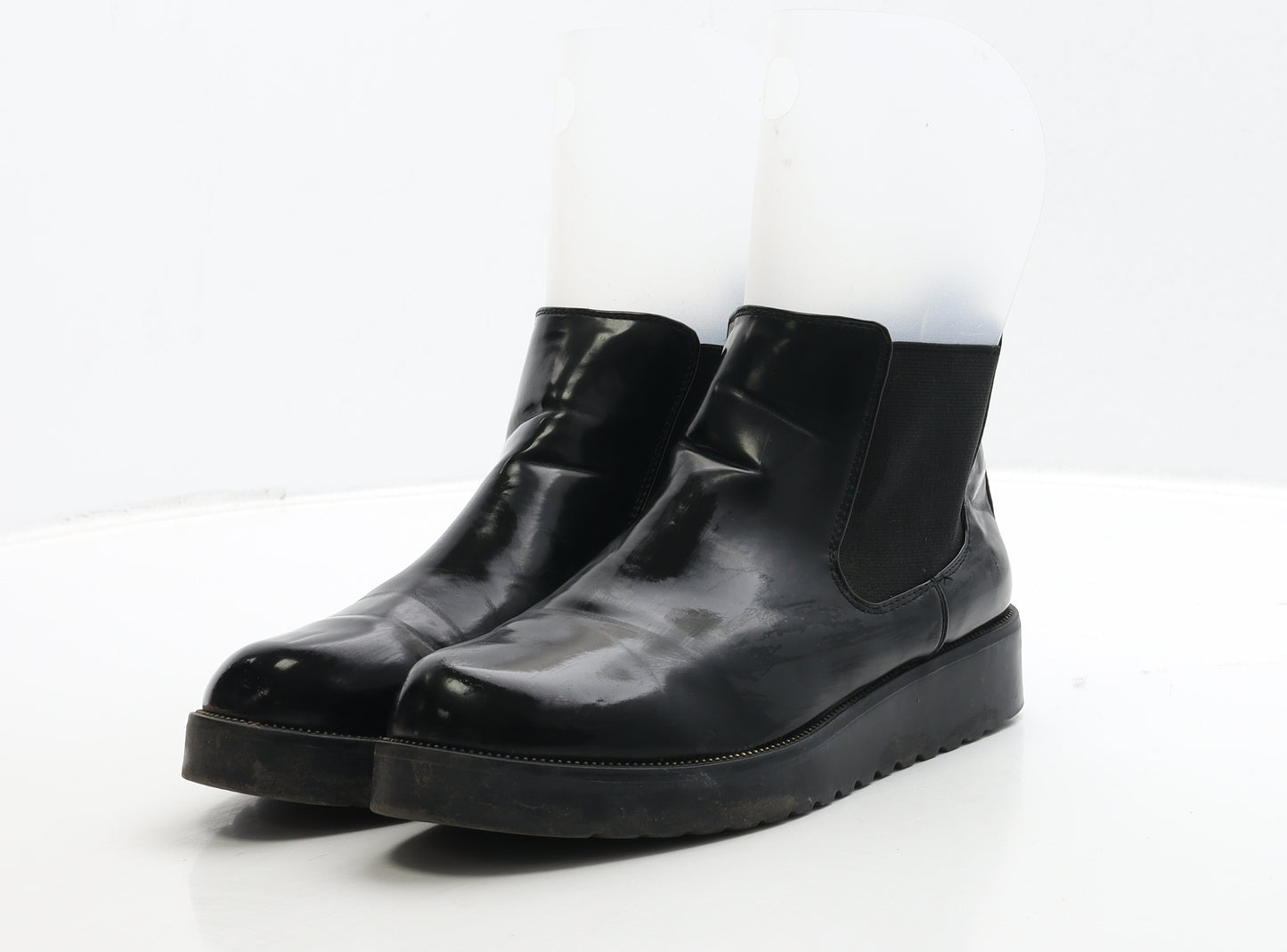 Claudia Ghizzani Womens Black Patent Leather Chelsea Boot UK 5 39