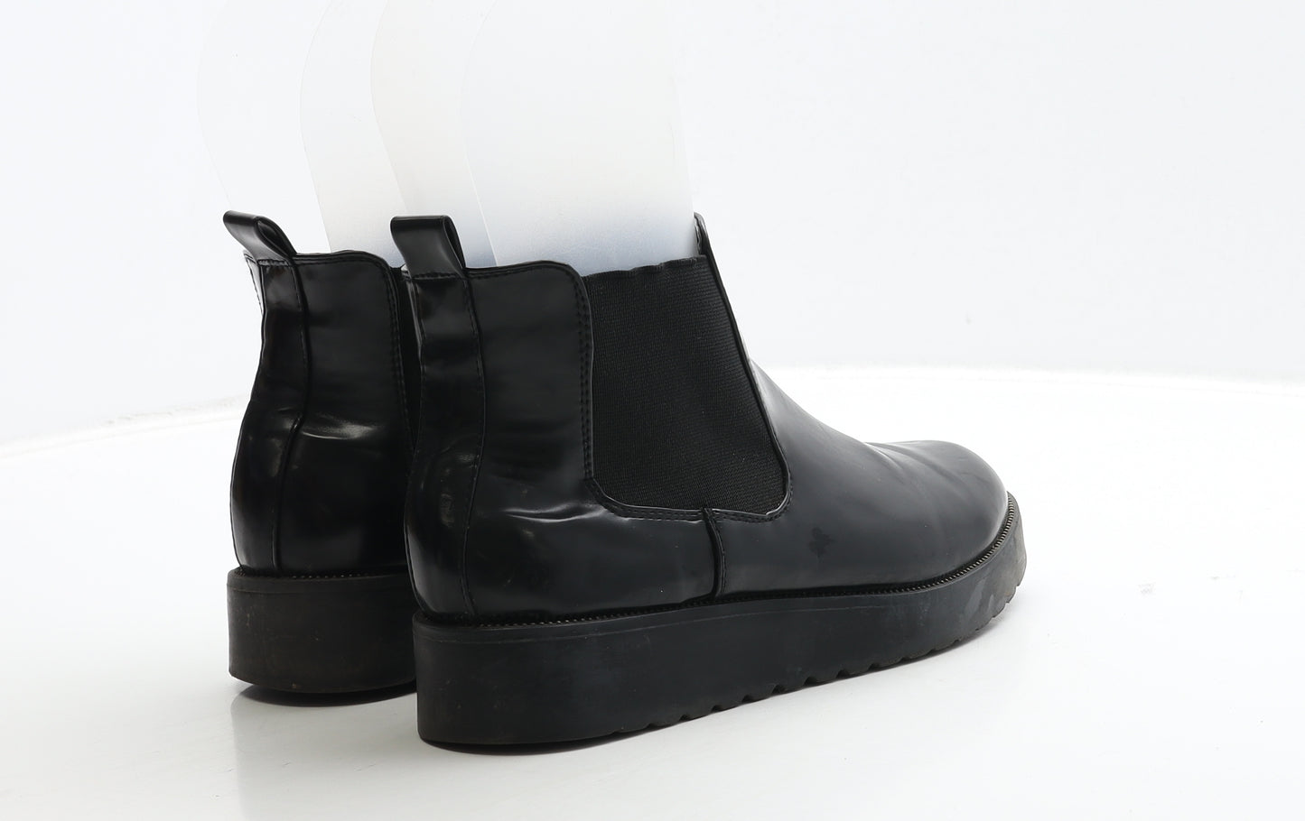 Claudia Ghizzani Womens Black Patent Leather Chelsea Boot UK 5 39