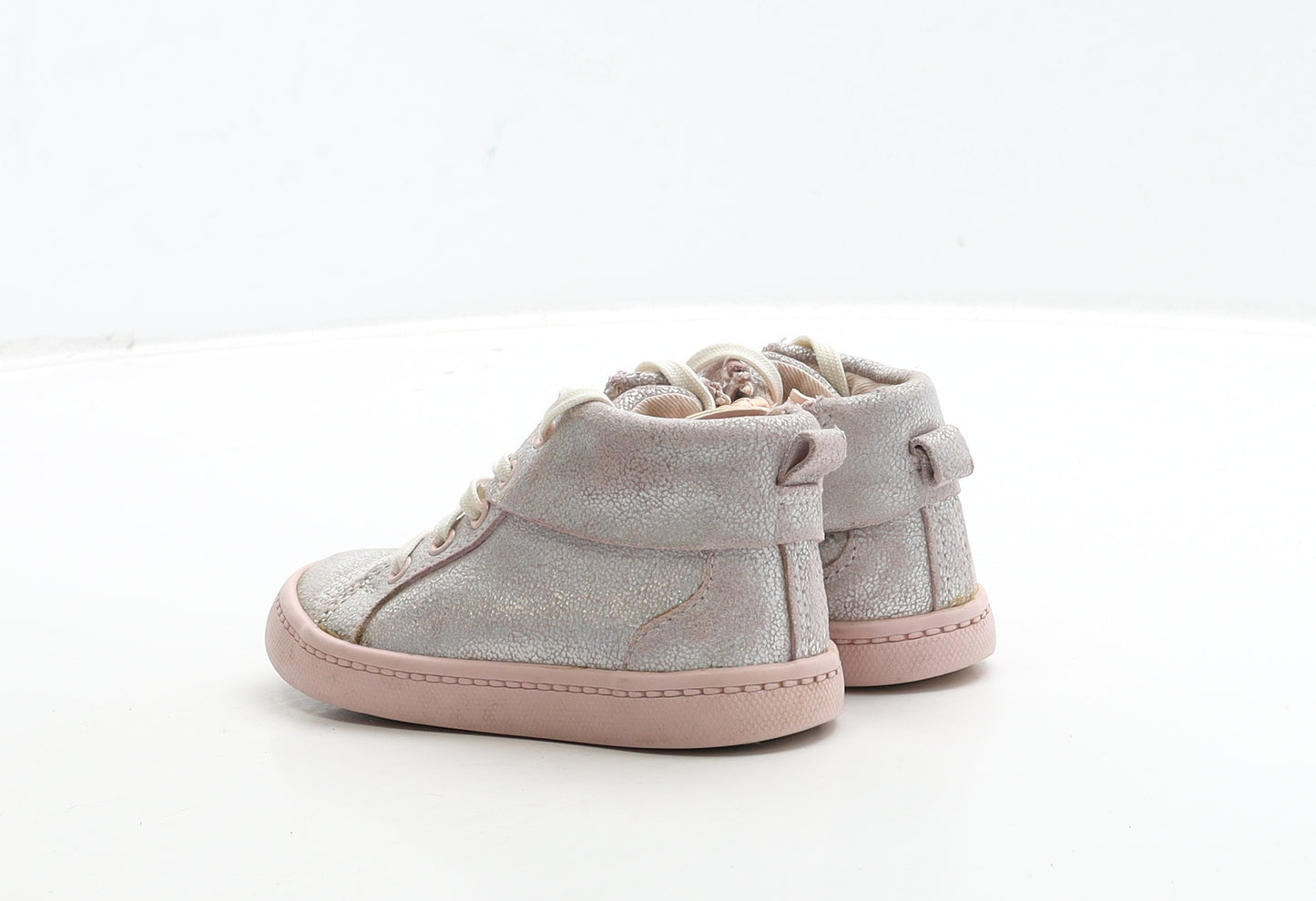 Clarks Girls Pink Leather Trainer UK 6 22 - Metallic