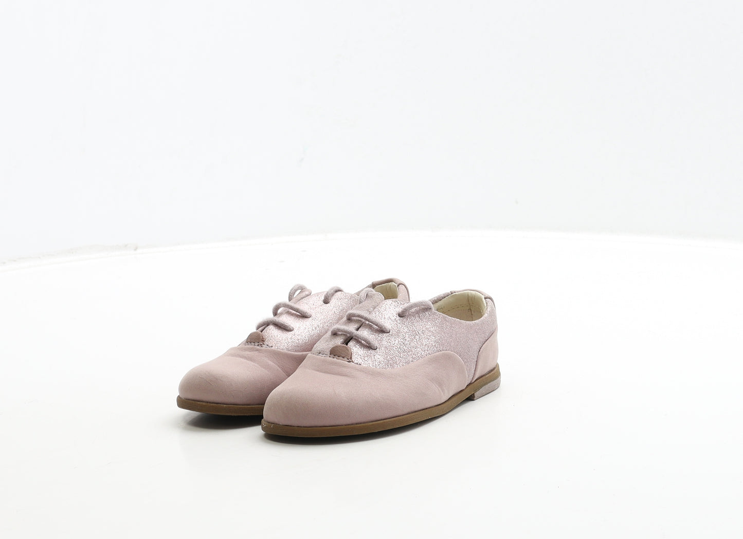 Clarks Girls Pink Leather Oxford Dress UK 6 22