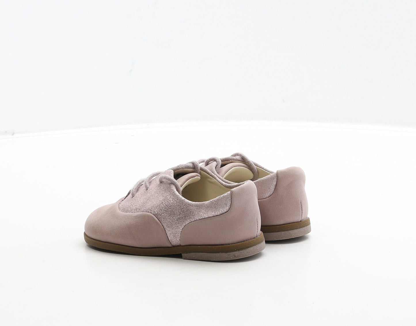 Clarks Girls Pink Leather Oxford Dress UK 6 22
