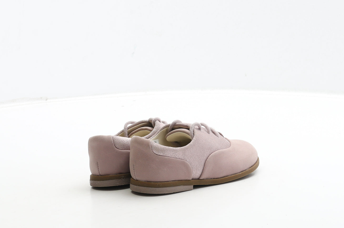 Clarks Girls Pink Leather Oxford Dress UK 6 22