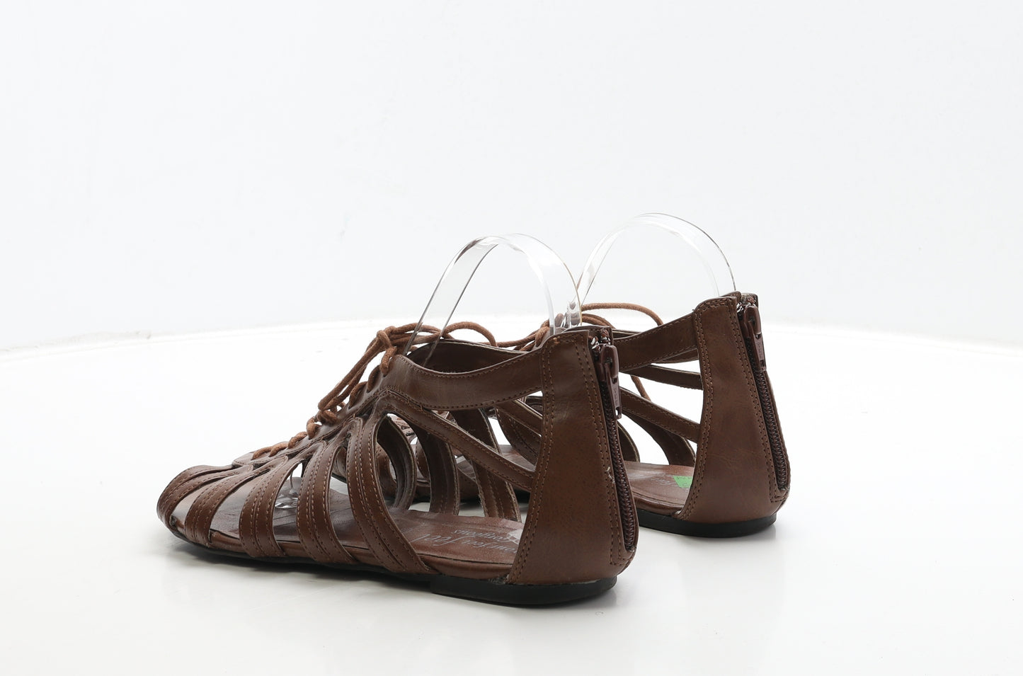 New Look Womens Brown Leather Gladiator Sandal UK 6 39