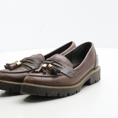New Look Womens Brown Leather Loafer Casual UK 3 36