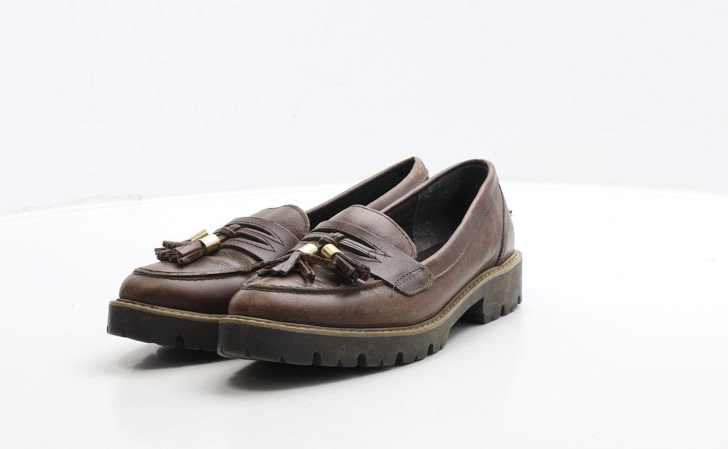 New Look Womens Brown Leather Loafer Casual UK 3 36