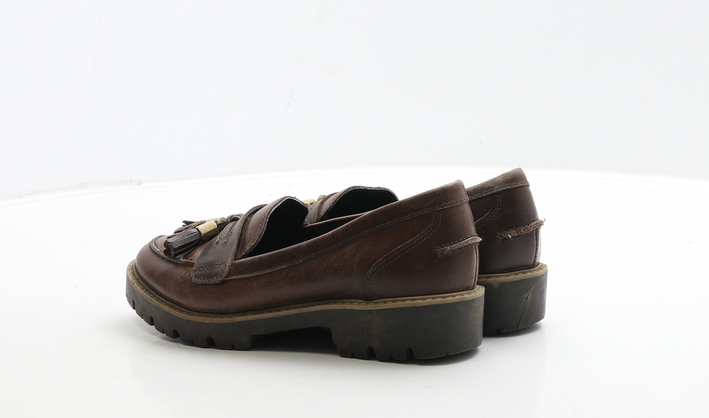 New Look Womens Brown Leather Loafer Casual UK 3 36