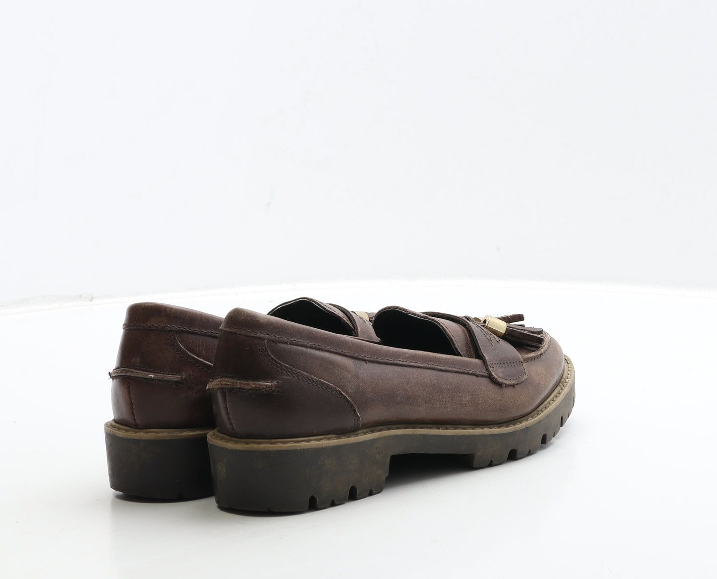 New Look Womens Brown Leather Loafer Casual UK 3 36