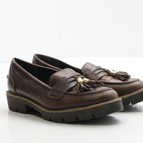 New Look Womens Brown Leather Loafer Casual UK 3 36