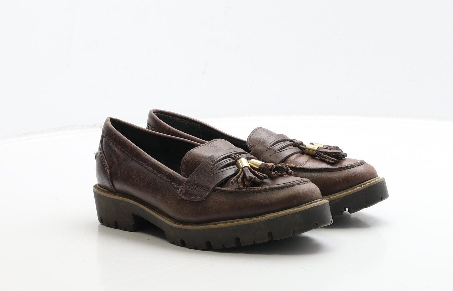 New Look Womens Brown Leather Loafer Casual UK 3 36