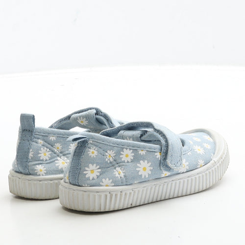 F&F Girls Blue Floral Fabric Mary Jane Casual UK 6 23