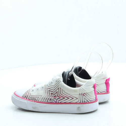 F&F Girls White Geometric Fabric Trainer UK 13 32 - Stars
