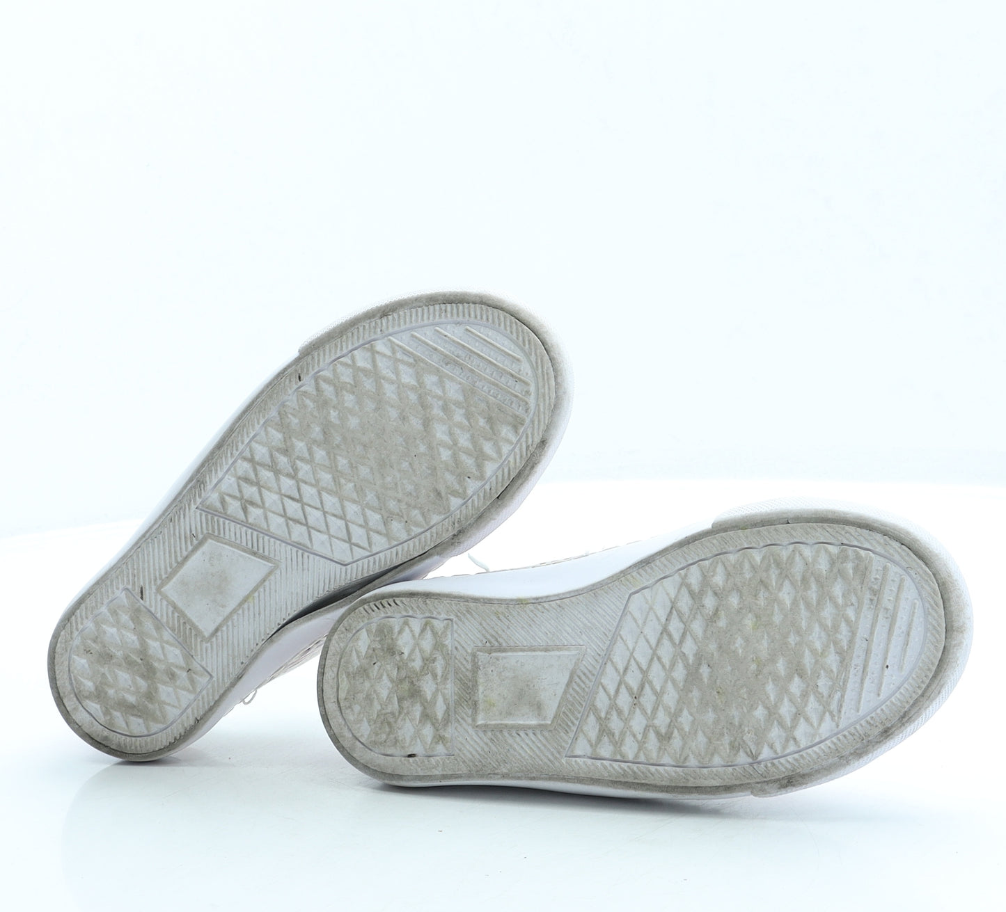 F&F Girls White Geometric Fabric Trainer UK 13 32 - Stars