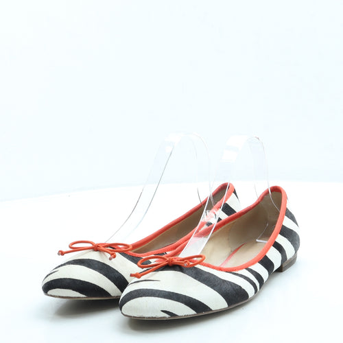 Marks and Spencer Womens Black Animal Print Polyester Ballet Flat UK 6