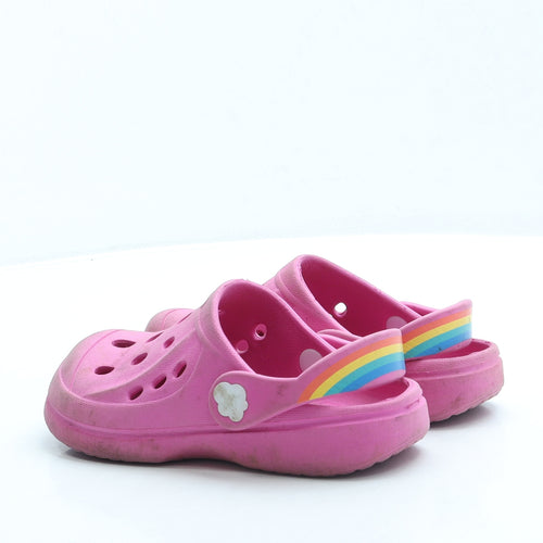 Preworn Girls Pink Rubber Clog Sandal UK 11 20 - Rainbow
