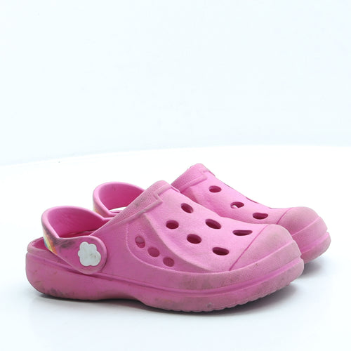 Preworn Girls Pink Rubber Clog Sandal UK 11 20 - Rainbow