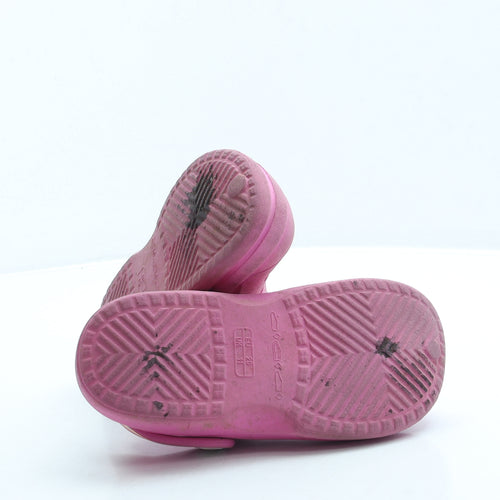 Preworn Girls Pink Rubber Clog Sandal UK 11 20 - Rainbow