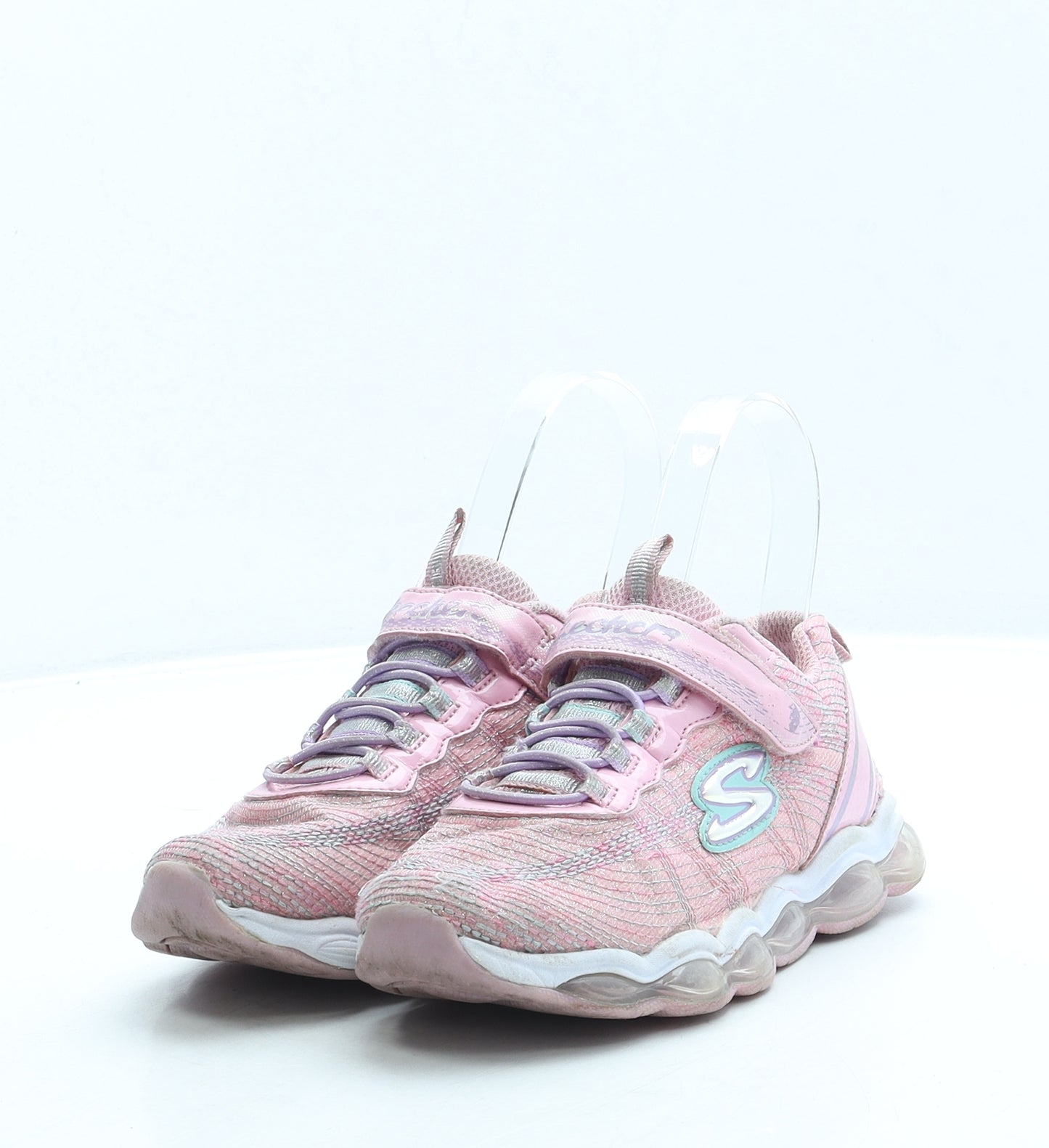 Skechers Girls Pink Polyester Trainer UK 11.5 29
