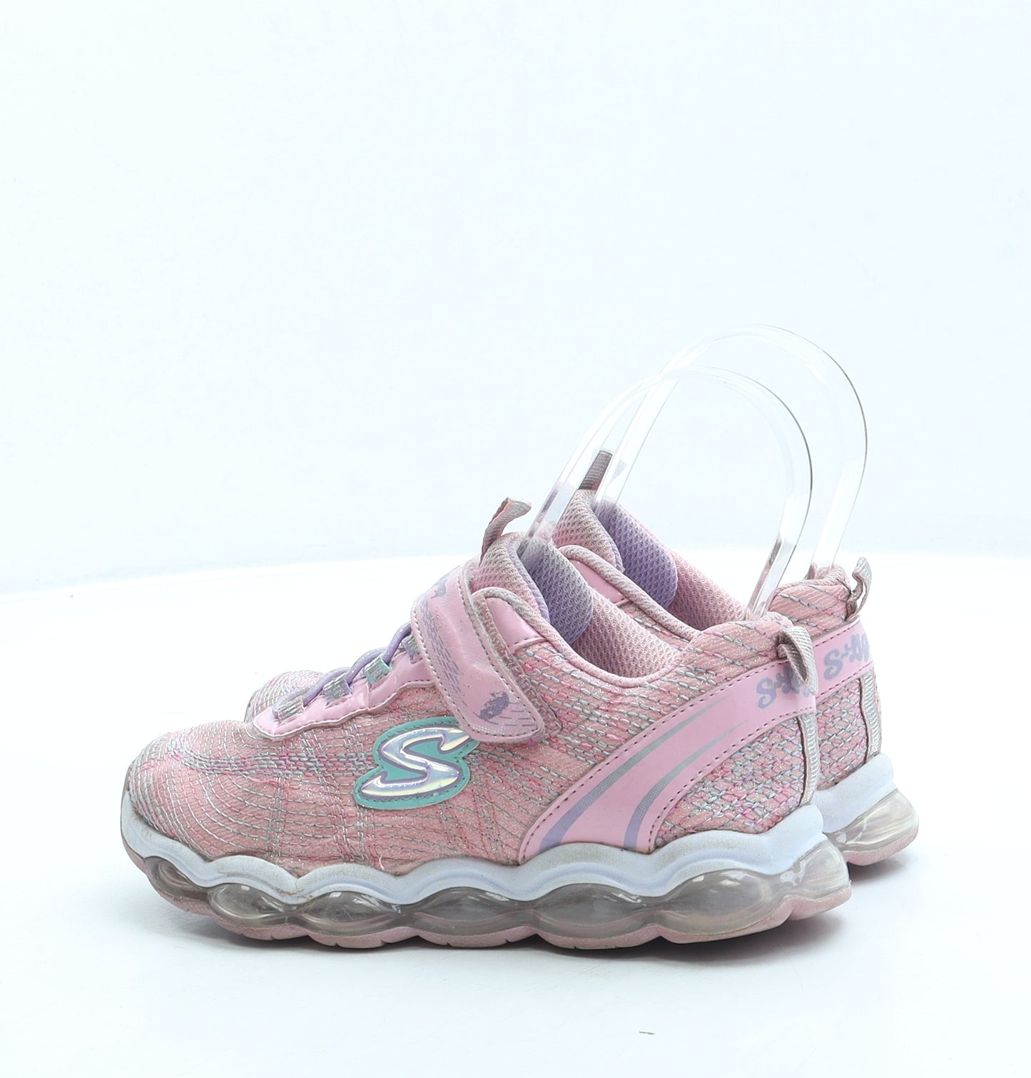 Skechers Girls Pink Polyester Trainer UK 11.5 29