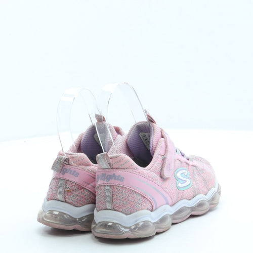 Skechers Girls Pink Polyester Trainer UK 11.5 29