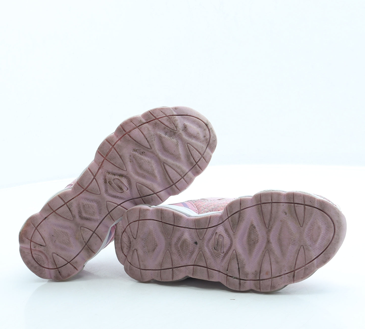 Skechers Girls Pink Polyester Trainer UK 11.5 29