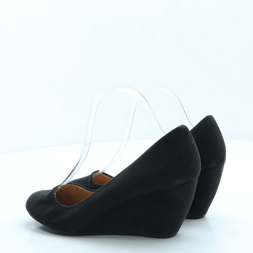 Primark Womens Black Suede Court Heel UK 6 39 - Wide Fit