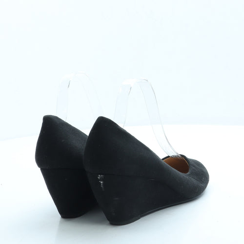 Primark Womens Black Suede Court Heel UK 6 39 - Wide Fit