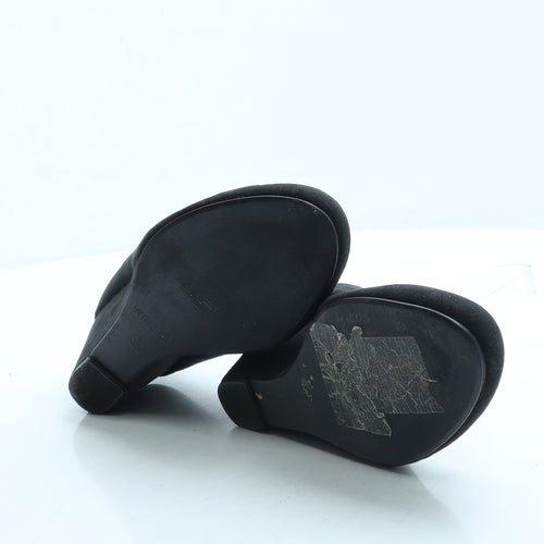 Primark Womens Black Suede Court Heel UK 6 39 - Wide Fit