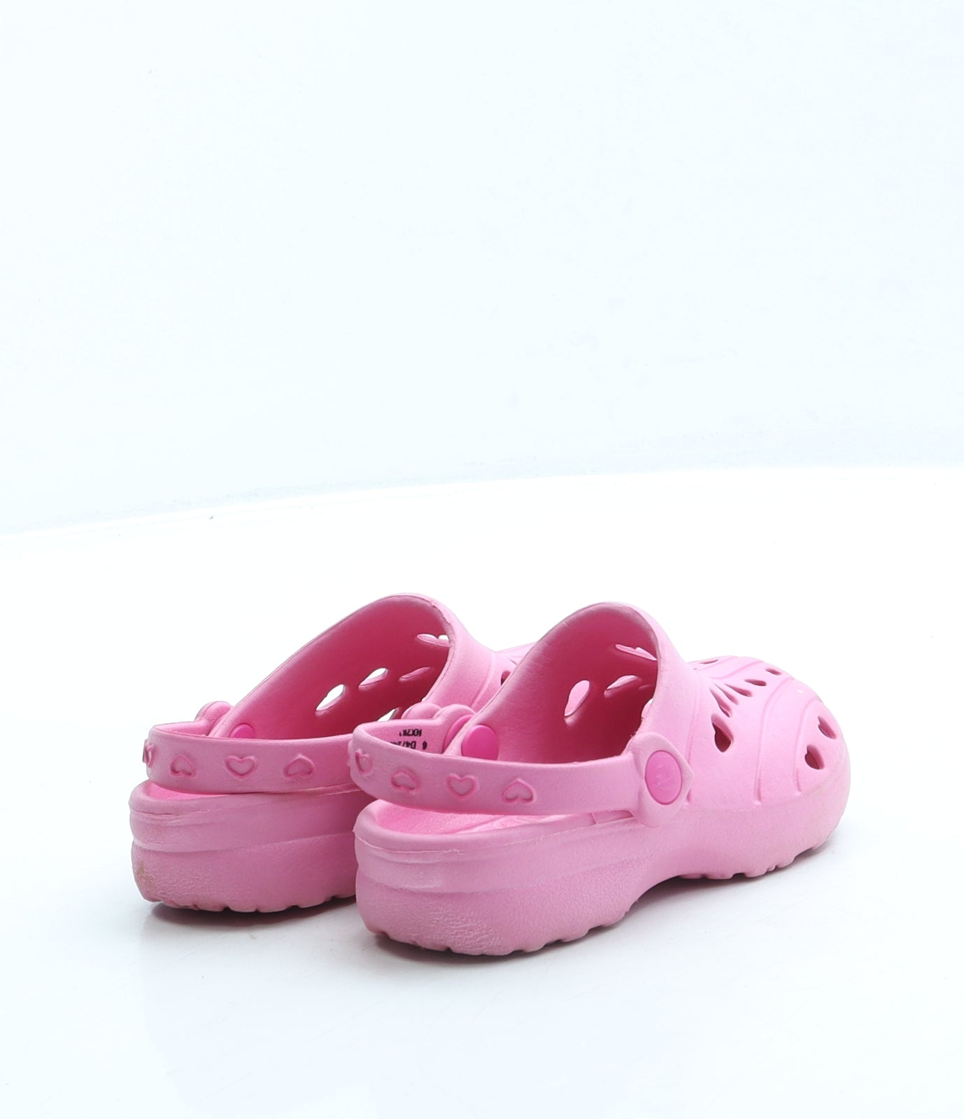 NEXT Girls Pink Rubber Clog Sandal UK 6 - Hearts