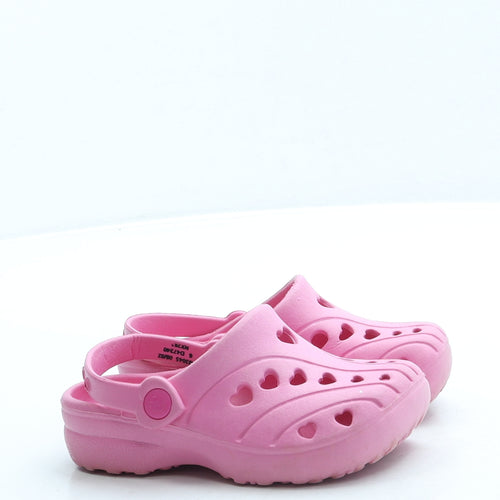 NEXT Girls Pink Rubber Clog Sandal UK 6 - Hearts