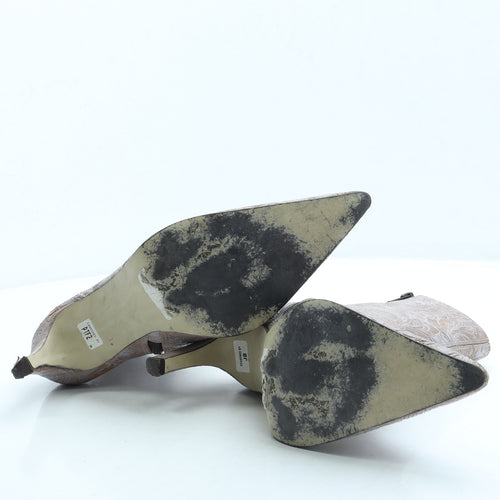 Preworn Womens Pink Floral Leather Bootie Boot UK 7 40