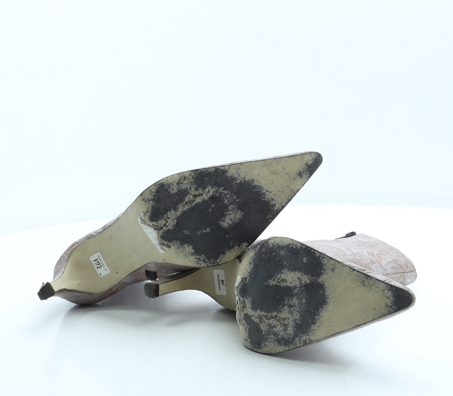 Preworn Womens Pink Floral Leather Bootie Boot UK 7 40