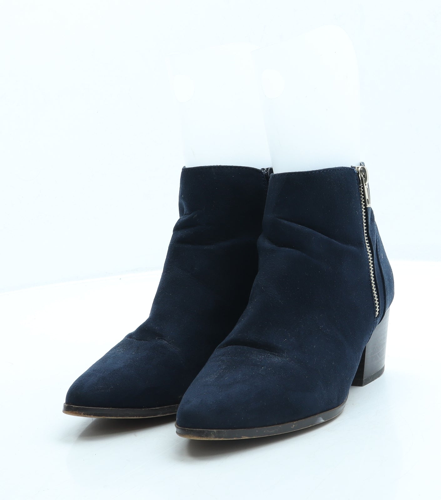 Redherring Womens Blue Suede Bootie Boot UK 4 37