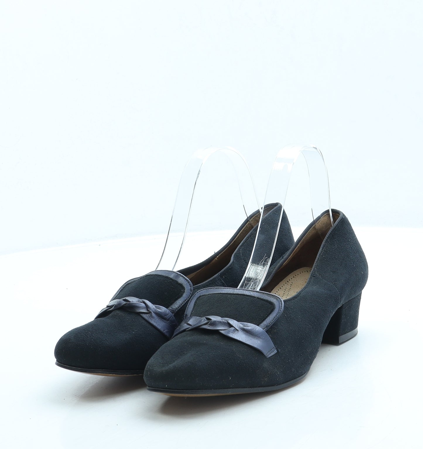 Preworn Womens Blue Suede Court Heel UK 4.5