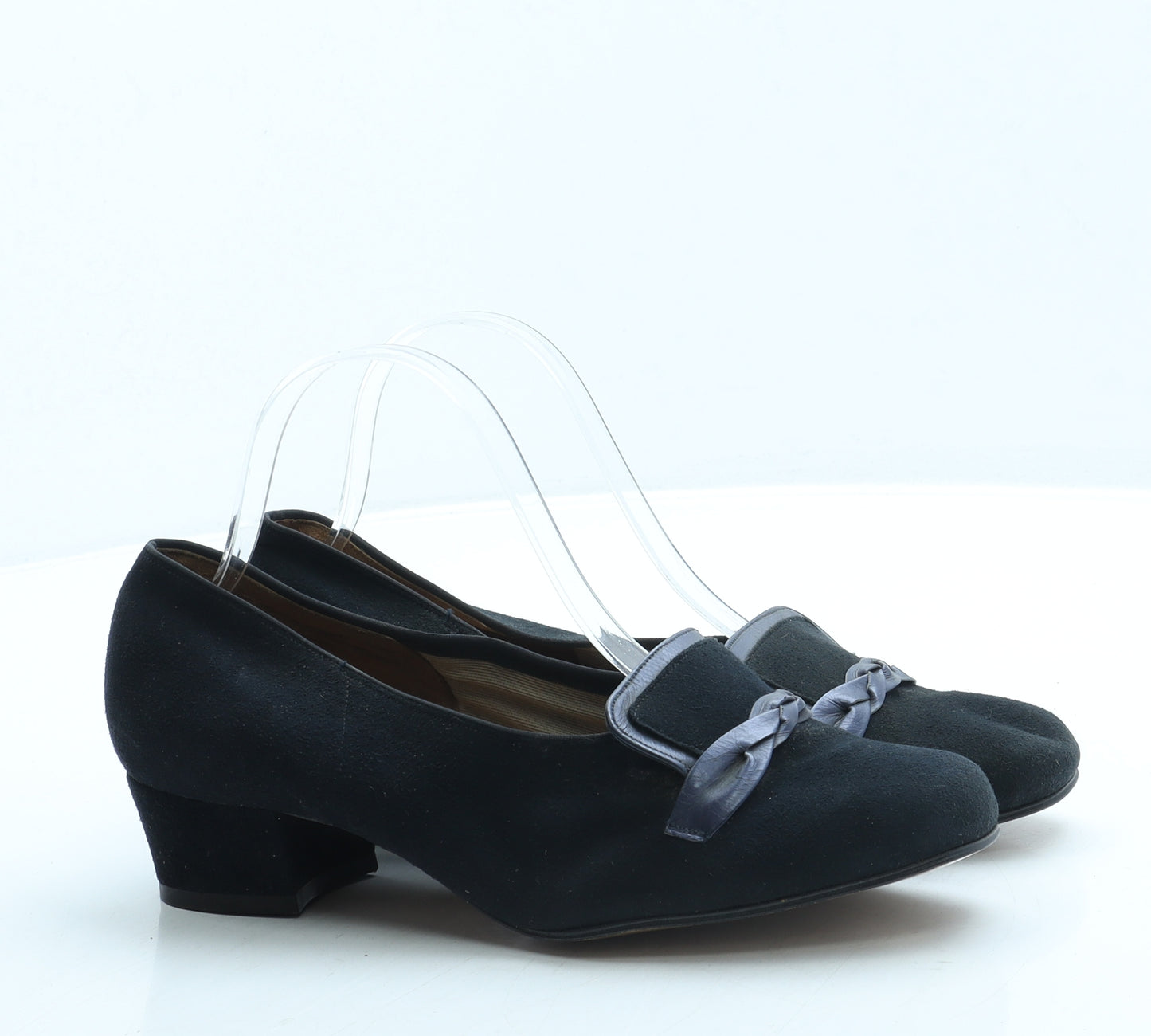 Preworn Womens Blue Suede Court Heel UK 4.5