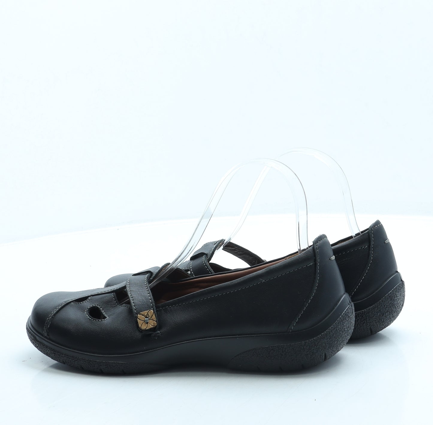 Hotter Womens Black Leather Mary Jane Flat UK 6 39
