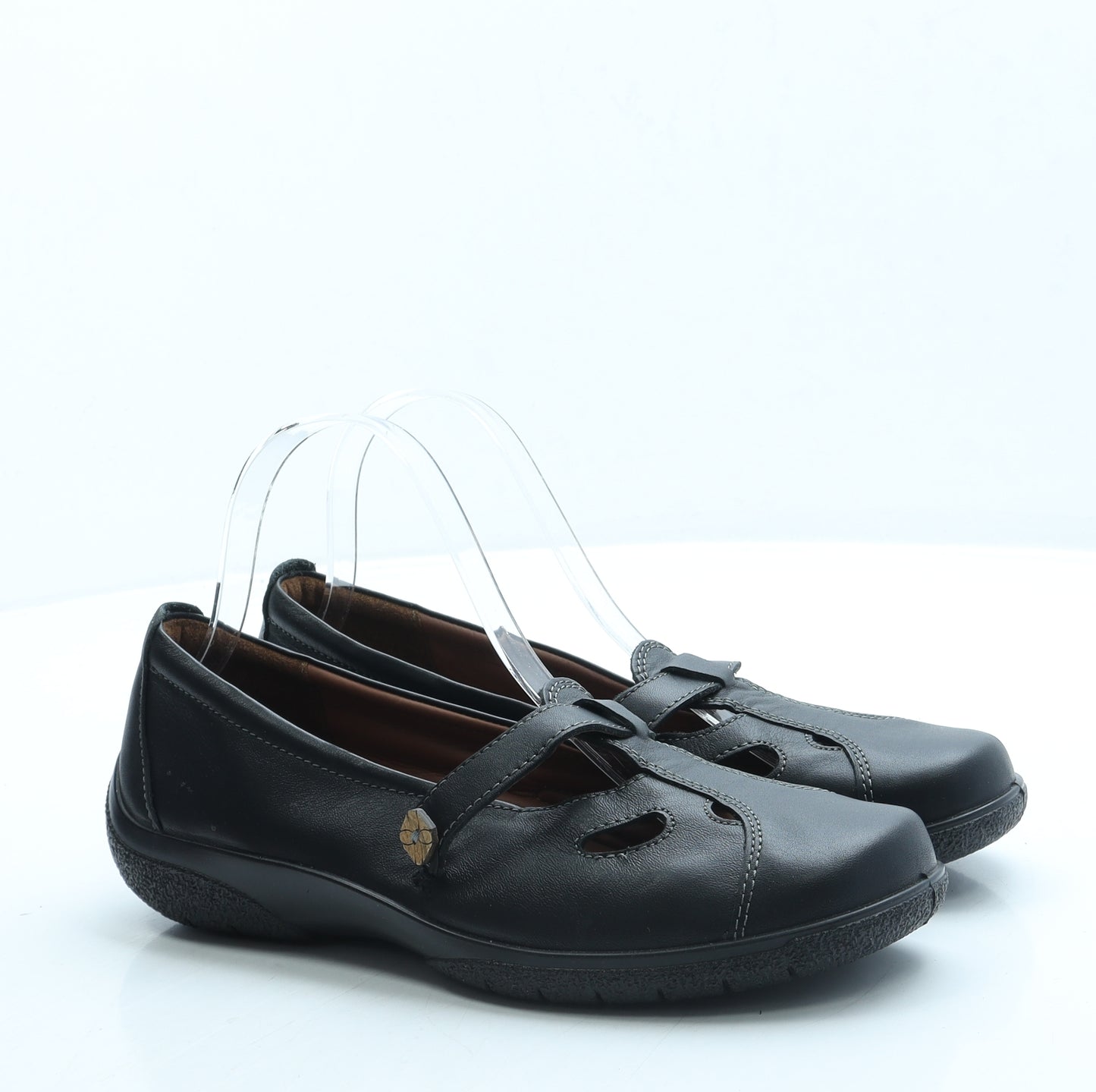 Hotter Womens Black Leather Mary Jane Flat UK 6 39