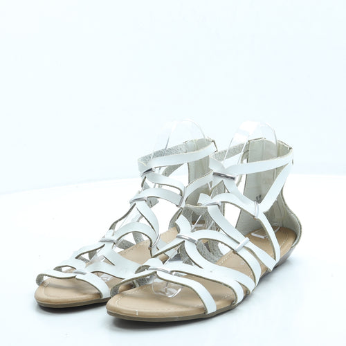 Atmosphere Womens White Leather Gladiator Sandal UK 6 39 US 8