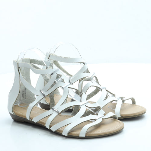 Atmosphere Womens White Leather Gladiator Sandal UK 6 39 US 8