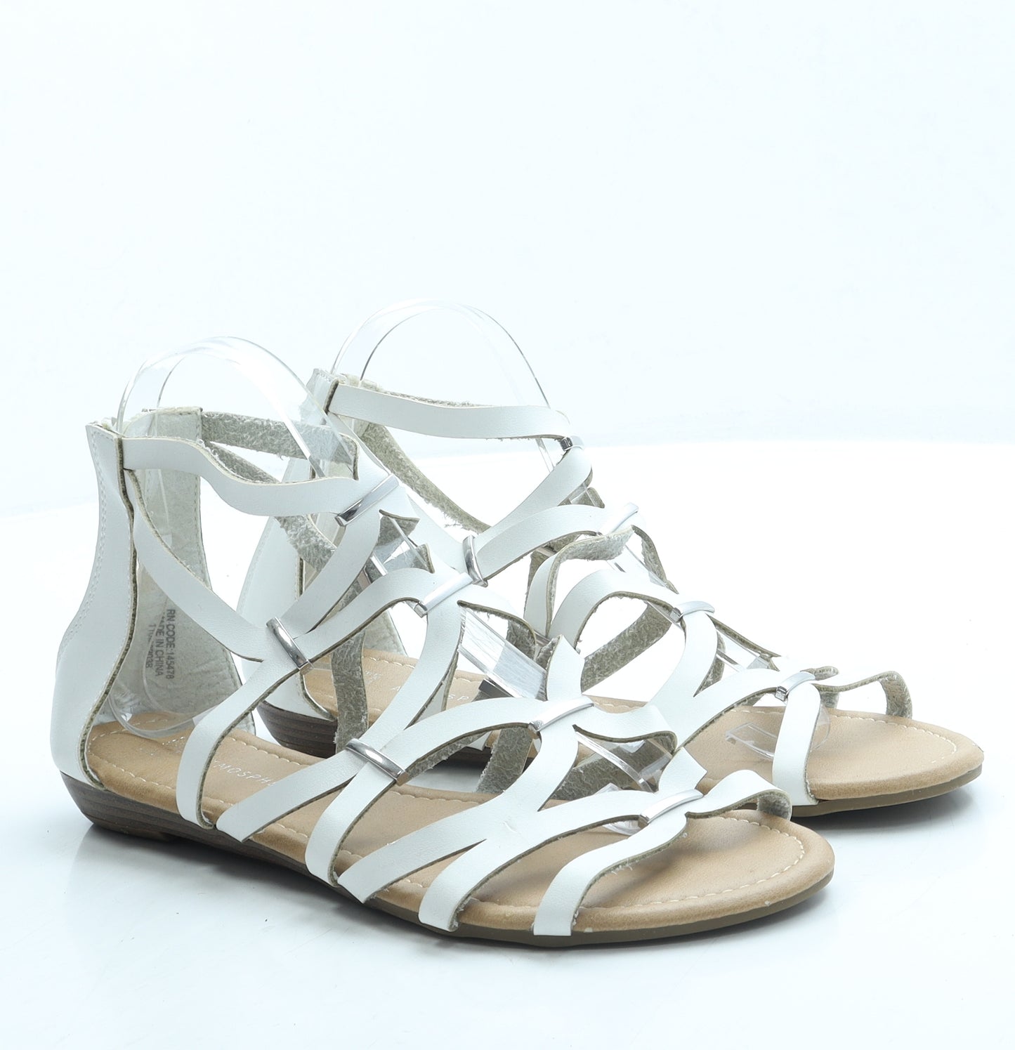 Atmosphere Womens White Leather Gladiator Sandal UK 6 39 US 8