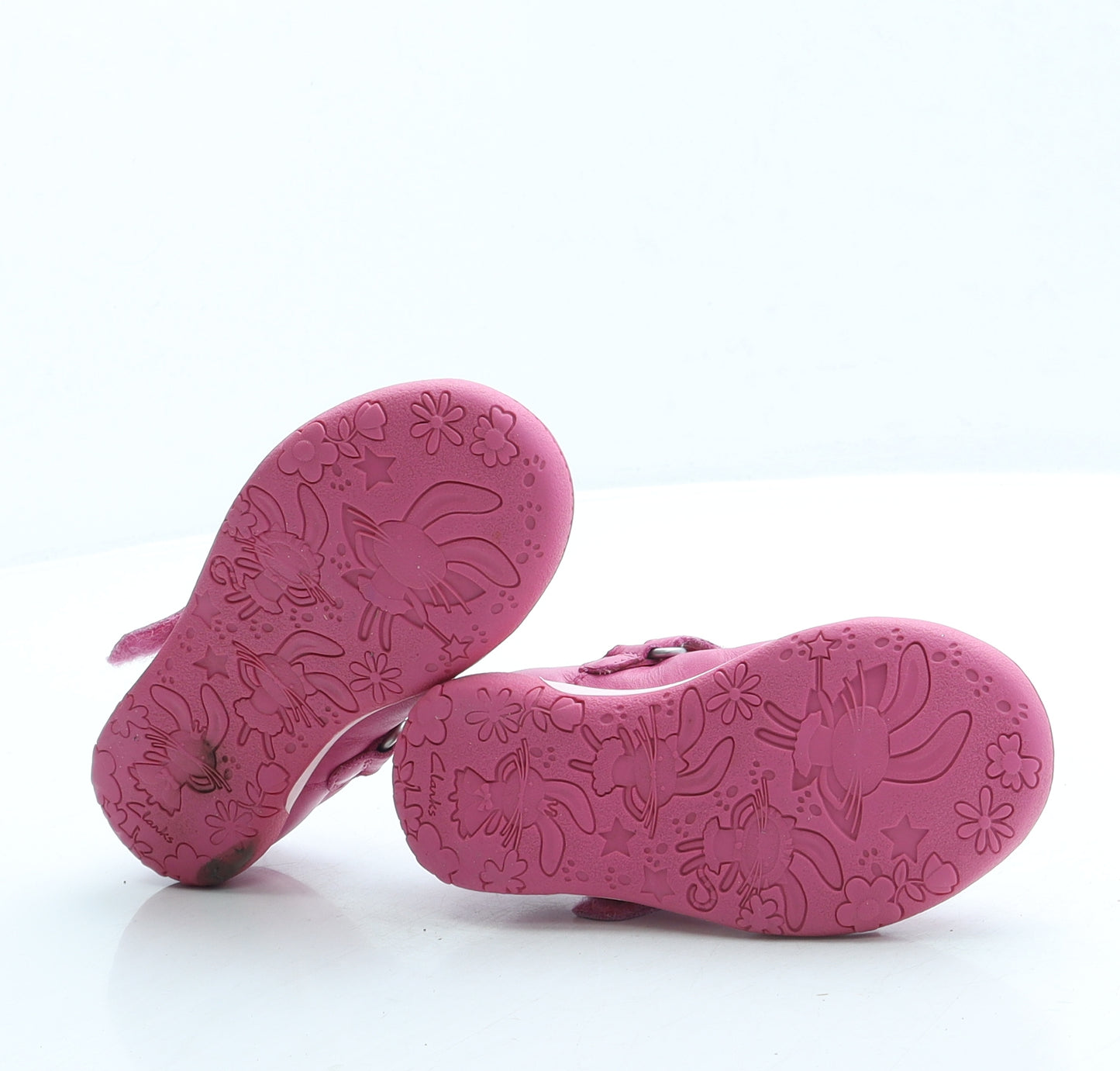 Clarks Girls Pink Leather Mary Jane Flat UK 7 - Mouse