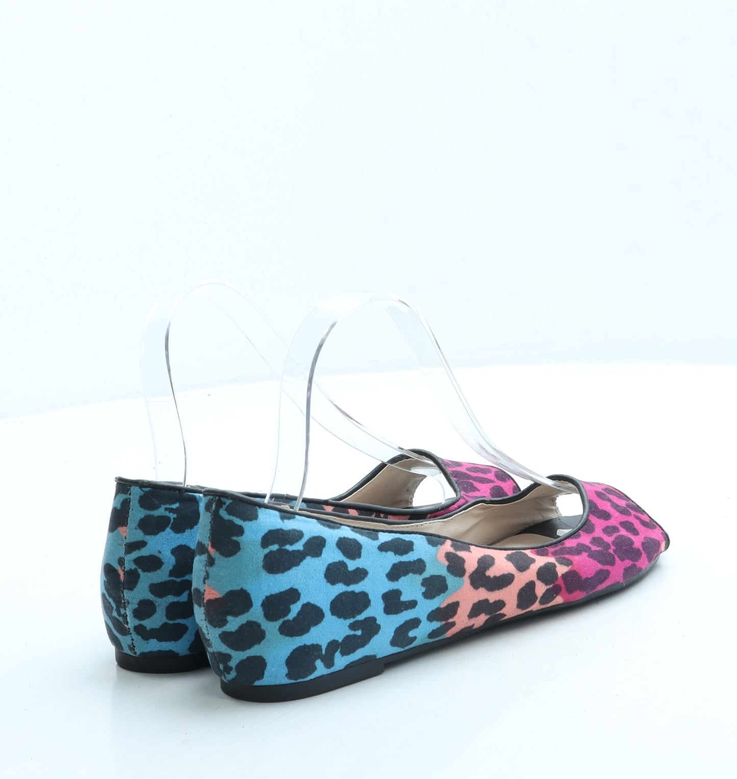 Fiore Womens Multicoloured Animal Print Suede Flat UK 5 38 - Leopard Print