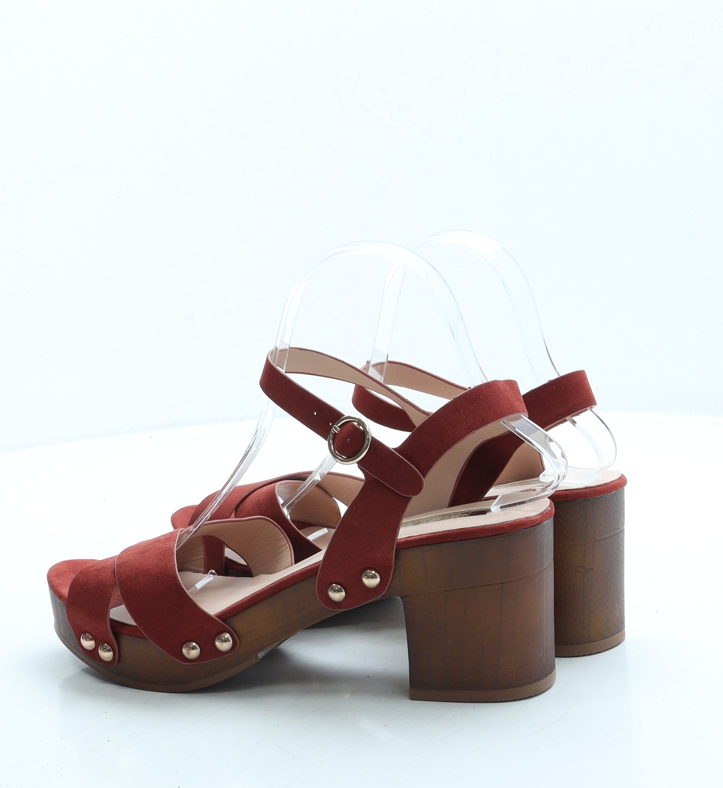 Primark Womens Red Suede Platform Heel UK 6 39 US 8