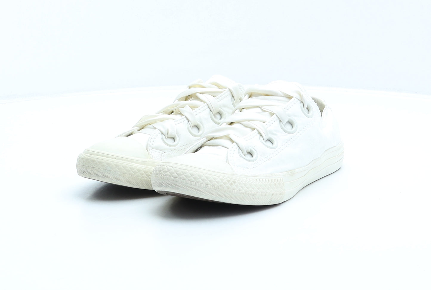 Converse Girls White Polyester Trainer UK 2 34