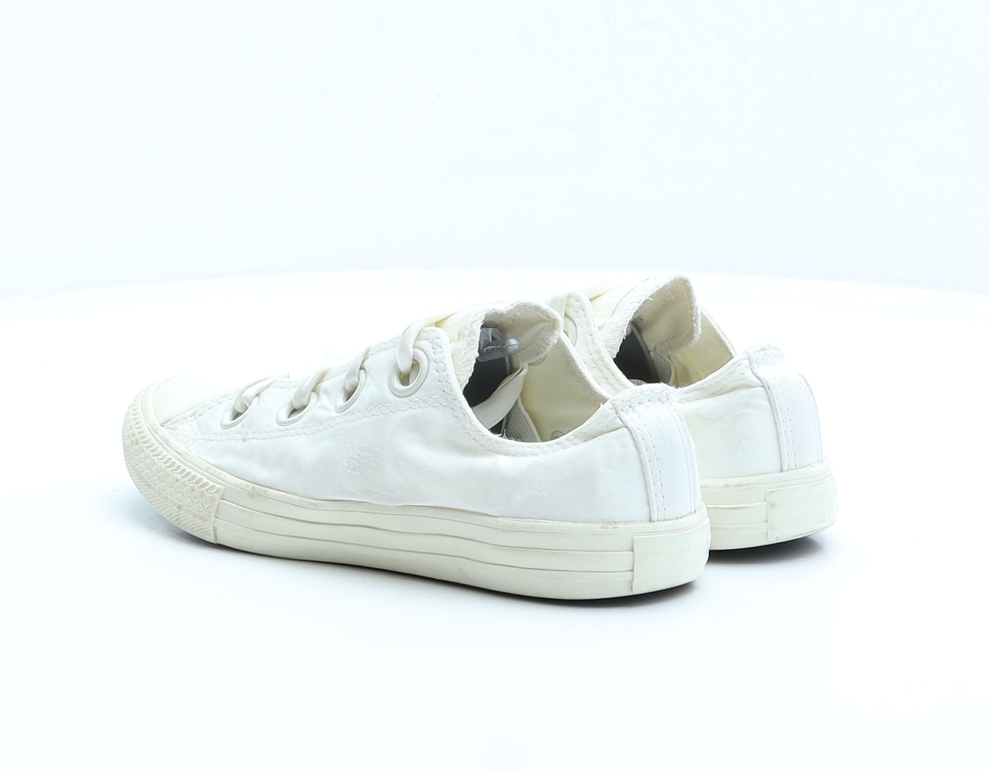 Converse Girls White Polyester Trainer UK 2 34