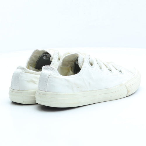 Converse Girls White Polyester Trainer UK 2 34