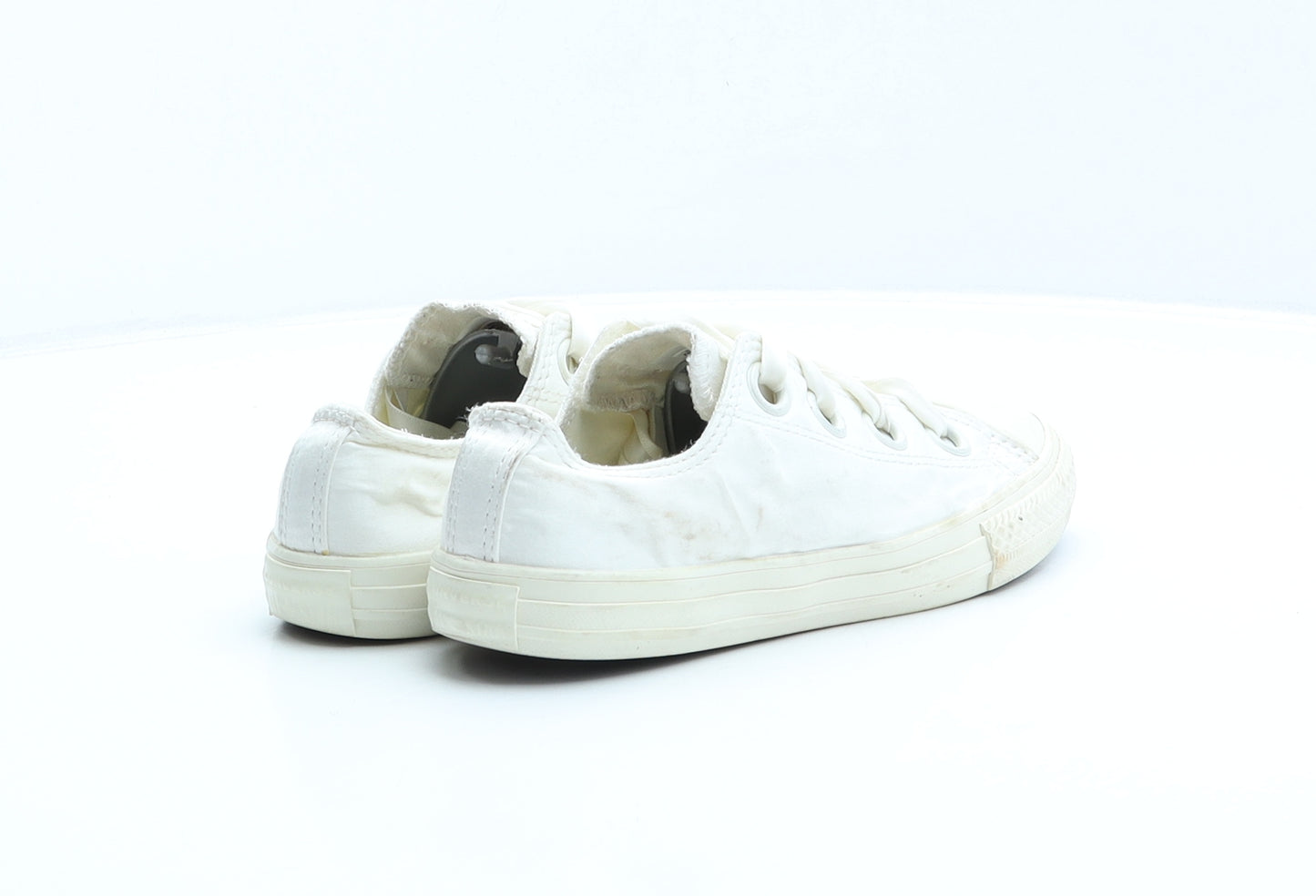 Converse Girls White Polyester Trainer UK 2 34