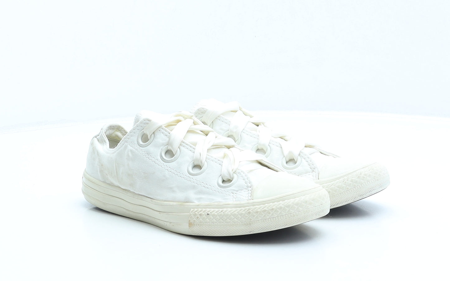 Converse Girls White Polyester Trainer UK 2 34