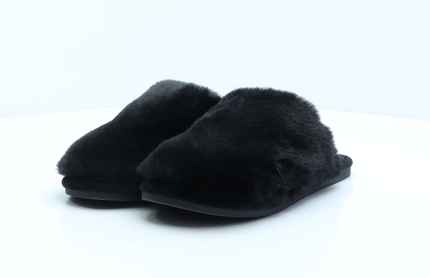 Calm &Cosy Womens Black Polyester Mule Slipper UK