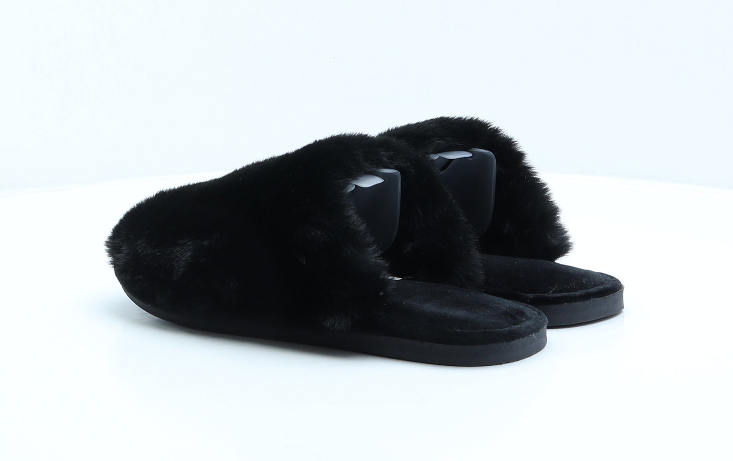 Calm &Cosy Womens Black Polyester Mule Slipper UK